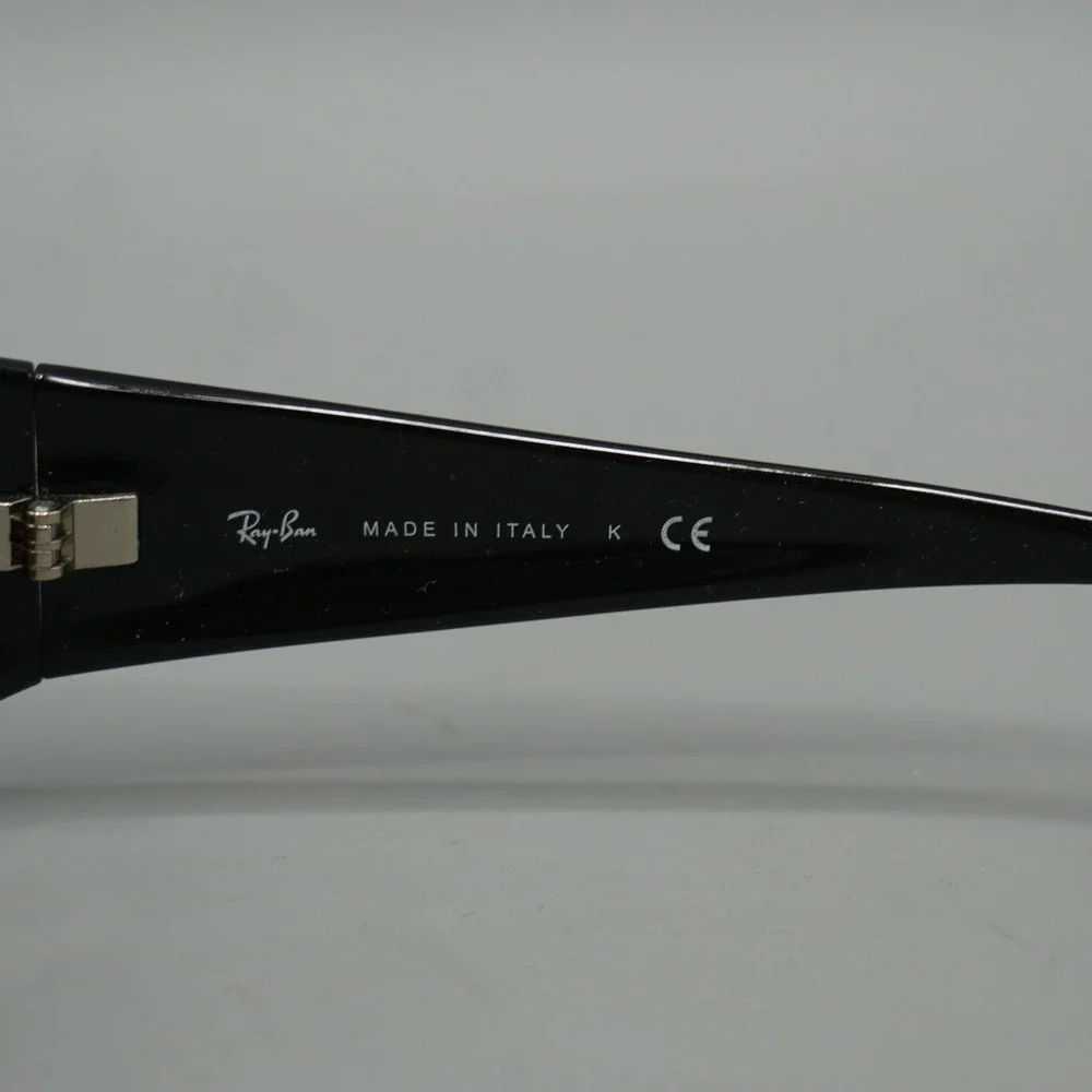 Ray-Ban RB 4057 601 3N Black Wrap Sunglasses Brown Lens Made in Italy Mens